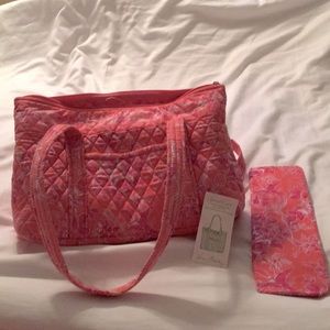 Vera Bradley vintage breast cancer awareness tote bag